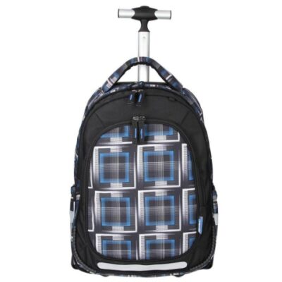 Spirit Trolley crna-plava školska torba ruksak na kotačima 23x34x46cm 05876