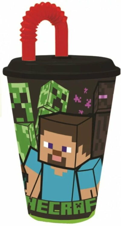 Minecraft čaša sa slamkom 430 ml 40430