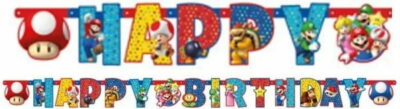 Super Mario natpis Happy Birthday 190 cm 01542
