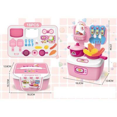 Pink prenosiva mini kuhinja za djecu