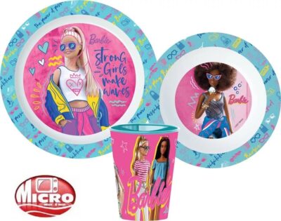 Barbie set za jelo 3 dijela - čaša, zdjelica, tanjur 11144