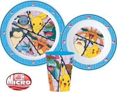 Pokemon set za jelo 3 dijela - čaša, zdjelica, tanjur 11140