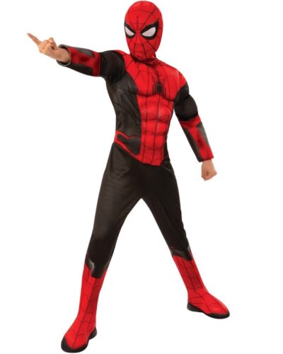 Spider-Man No Way Home Deluxe kostim s mišićima Red/Black 3-10 godina kostimi za dječake 702751