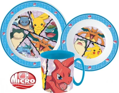 Pokemon set za jelo 3 dijela - šalica, zdjelica, tanjur 22234