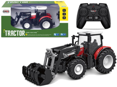 RC Tractor Farm Loader crveni traktor na daljinsko upravljanje 1:24