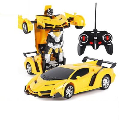 RC Transformer auto robot 2u1 Yellow Deformed Car na daljinsko upravljanje 1:18