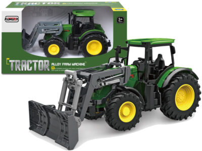 Tractor Bulldozer s gumenim kotačima zeleni 24 cm
