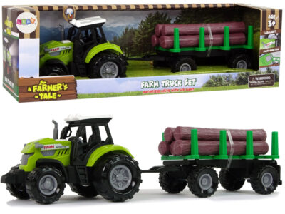 Tractor Farm s prikolicom i trupcima 21 cm