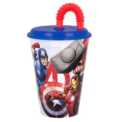 Avengers plastična čaša sa slamkom 430 ml 57730