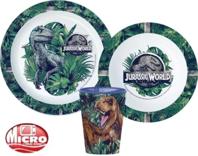 Jurassic World set za jelo 3 dijela - čaša, zdjelica, tanjur 11147