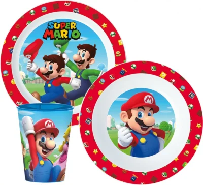 Super Mario set za jelo 3 dijela - čaša, zdjelica, tanjur 11115