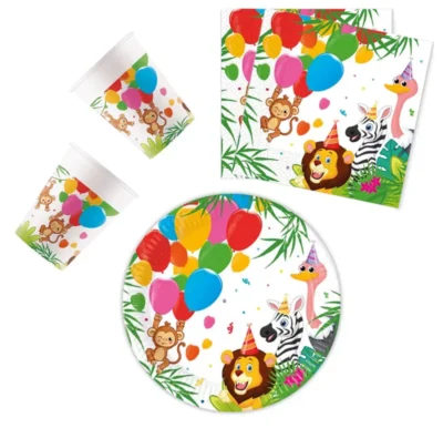 Jungle Ballons Party set 36 komada - tanjuri, čaše, salvete 00017