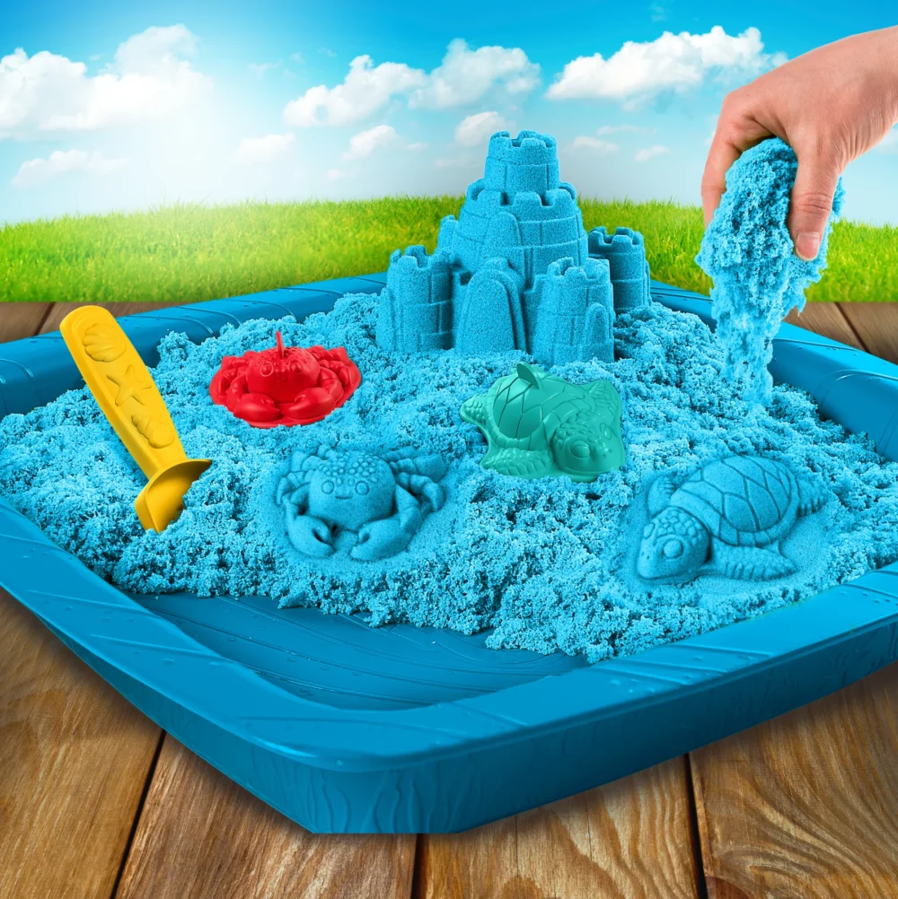 Kinetički pijesak Sanbox set pješčanik Kinetic Sand plavi 454 g