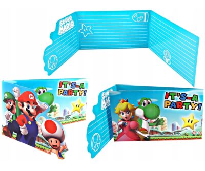 Super Mario 8 kom party pozivnica s kuvertom 95583