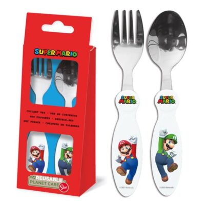 Super Mario metalni pribor za jelo 2 komada - vilica, žlica 14181