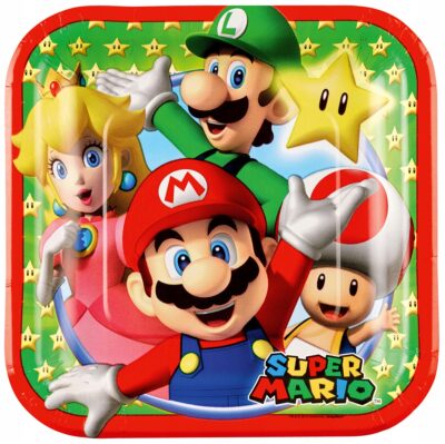 Super Mario set 8 komada papirnatih tanjura 18 cm 67843