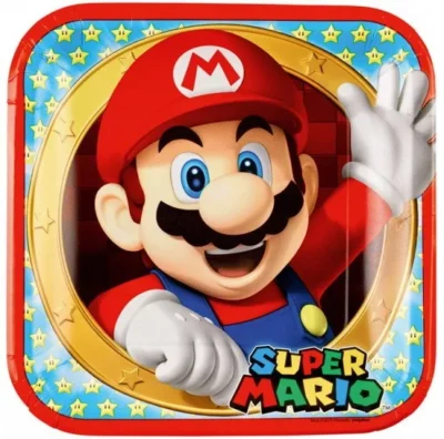 Super Mario set 8 komada papirnatih tanjura 23 cm 67782