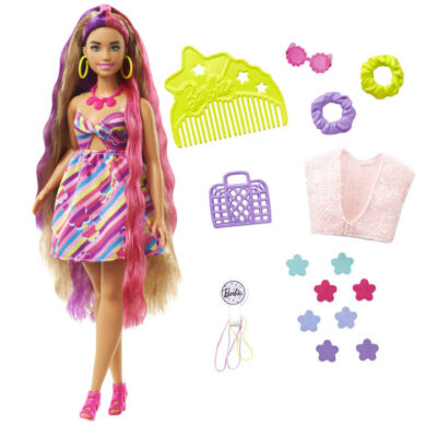 Barbie Totally Hair Flower Look lutka s dodacima HCM89