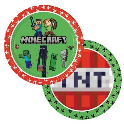 Minecraft 8 kom papirnatih tanjura 23 cm 95441