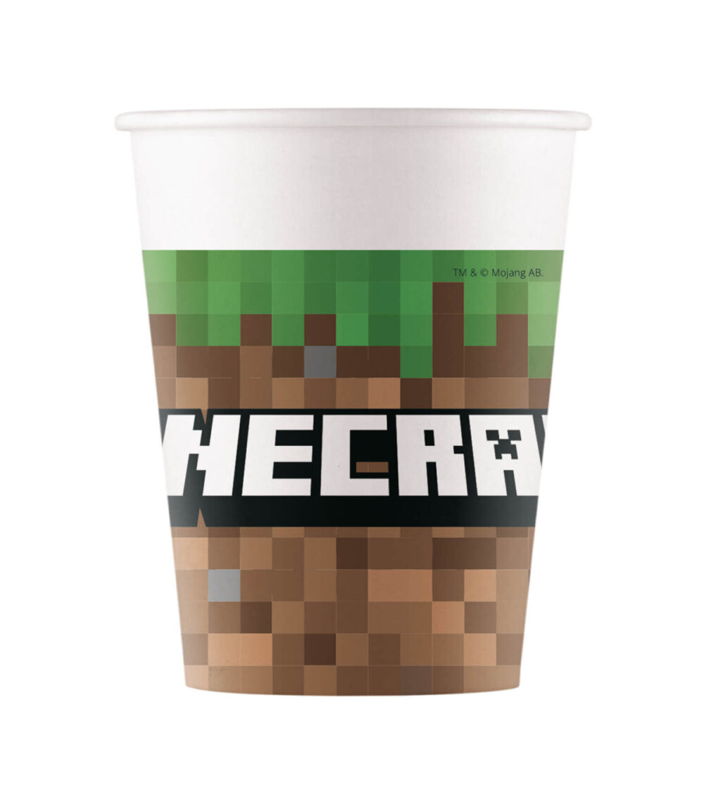 Minecraft set 8 kom papirnatih čaša 200 ml 95442