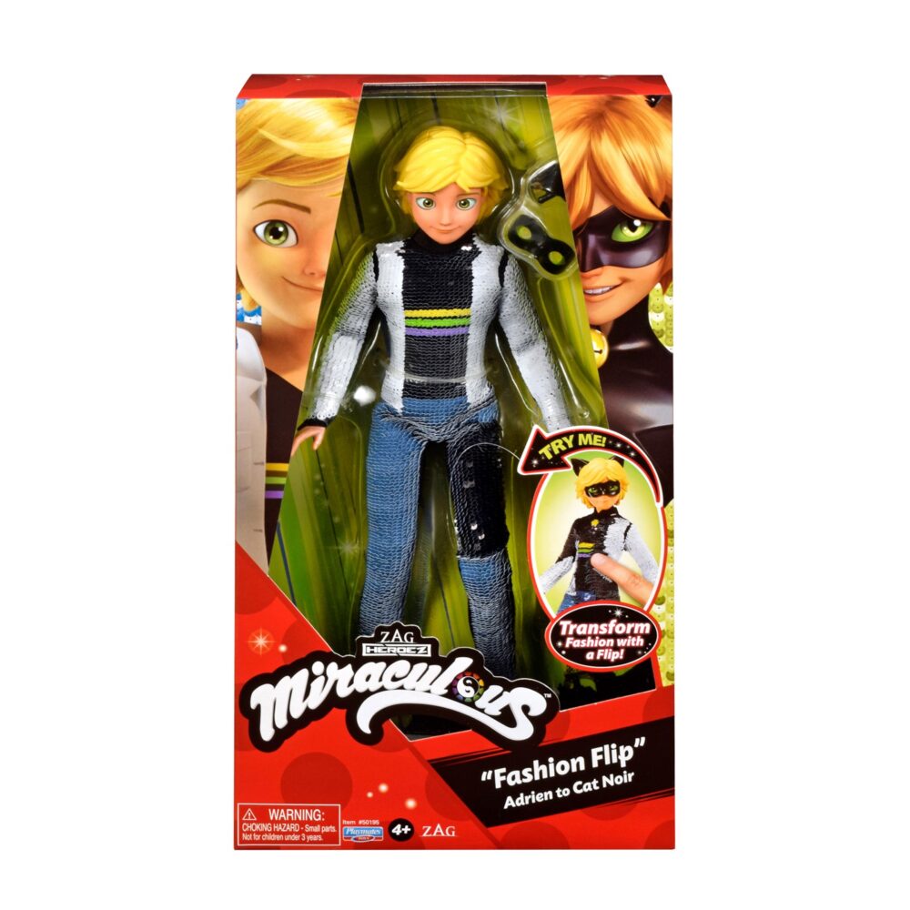 Miraculous Ladybug lutka 30 cm sa sequinom Adrien i Cat Noir