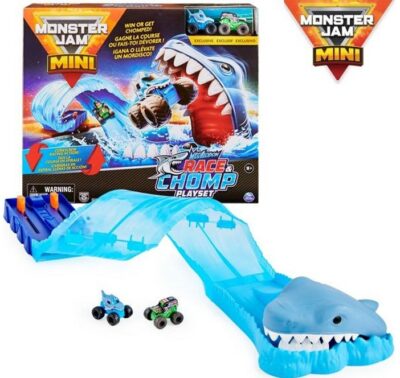 Monster Jam Mini Megalodon Race Champ Playset