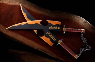 Nichirin Swords (Tengen Uzui) Demon Slayer Kimetsu no Yaiba Proplica Replica ABS Plastic 110 cm 1