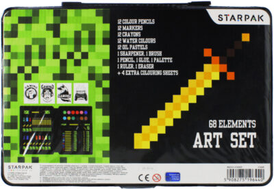 Set za crtanje s Minecraft uzorkom 68 dijelova Pixel Game