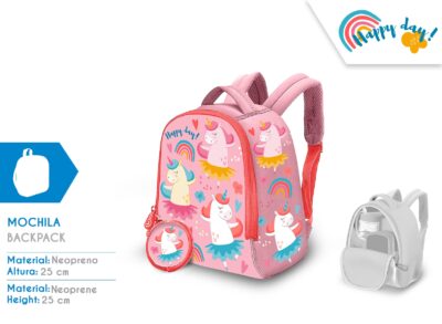 Unicorn neopren ruksak vrtićki 25 cm + torbica privjesak Kids Licensing 1
