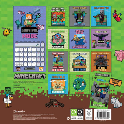 Zidni kalendar Minecraft Official 2023 Calendar 3