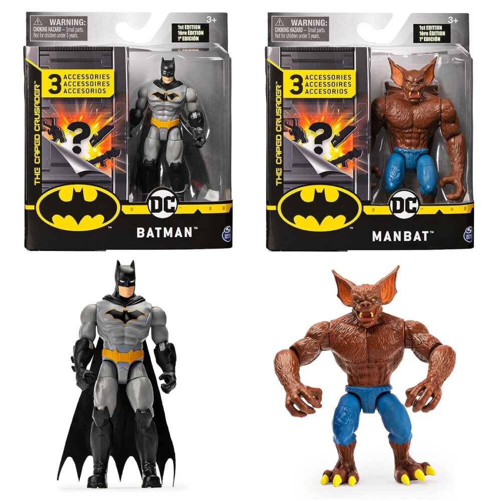 BUNDLE Batman Defender Grey Suit & Manbat akcijske figure 10 cm s dodacima Batman - The Caped Crusader 37171