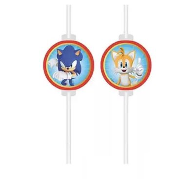 Sonic the Hedgehog Party 4 kom papirnatih slamki 23cm 59213