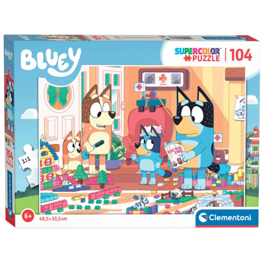 Bluey puzzle 104 komada Supercolor Clementoni 27167