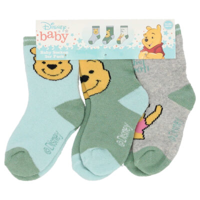 Disney Winnie Pooh Baby čarape 3 pack zelene