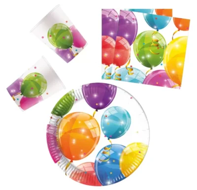 Baloni Party set 36 komada – tanjuri, čaše, salvete 12989