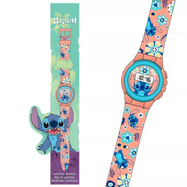 Disney Lilo and Stitch Woman's Analog Watch Blue Band Girl's Gift Reloj