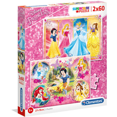 Disney Princess 2u1 Puzzle 2×60 Komada Supercolor Clementoni
