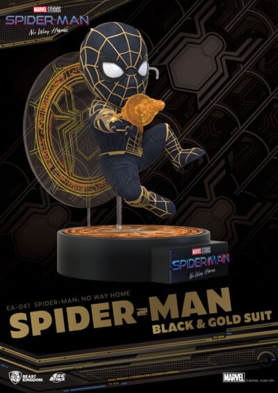 Marvel Spider Man No Way Home Egg Attack Spider Man Black & Gold Suit Action Figure 18 Cm