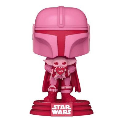 Star Wars Funko POP Valentines The Mandalorian With Grogu 498 Figura 9 Cm