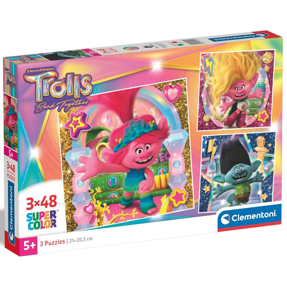 Trolovi 3u1 Puzzle DreamWorks Trolls Clementoni