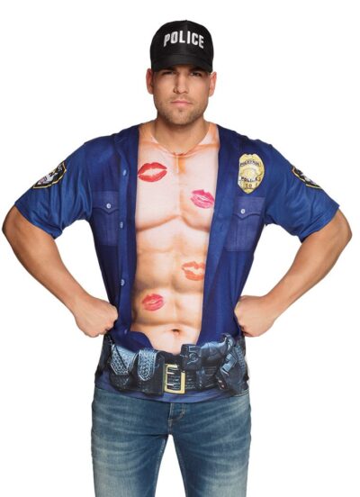 Kostim foto realistična majica policajac 43937 za muškarce