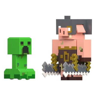 Minecraft Legends 2 Pack Creeper Vs Piglin Bruiser 8 Cm Akcijska Figura GYR99 1