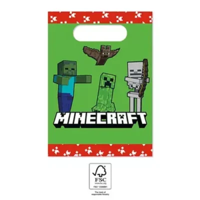 Minecraft party papirnata poklon torbica 4 komada 56595