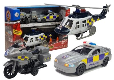 Policijski Set 3 Vozila Sa Svjetlom I Zvukom