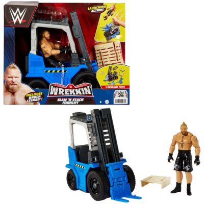WWE Wrekkin' Vehicle Slam 'N Stack Forklift With Brock Lesnar 15 Cm Akcijska Figura HLM00