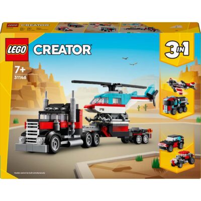 LEGO® Creator 31146 Kamion s ravnom prikolicom i helikopter