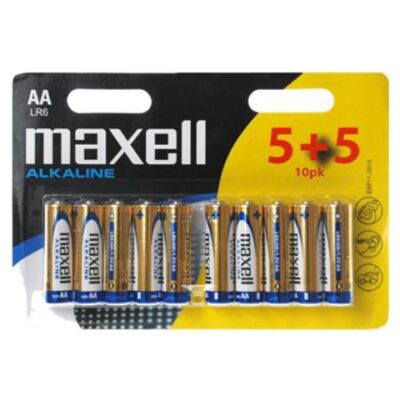 Maxell Alkaline AA LR6 Baterije 1,5V 10 Komada