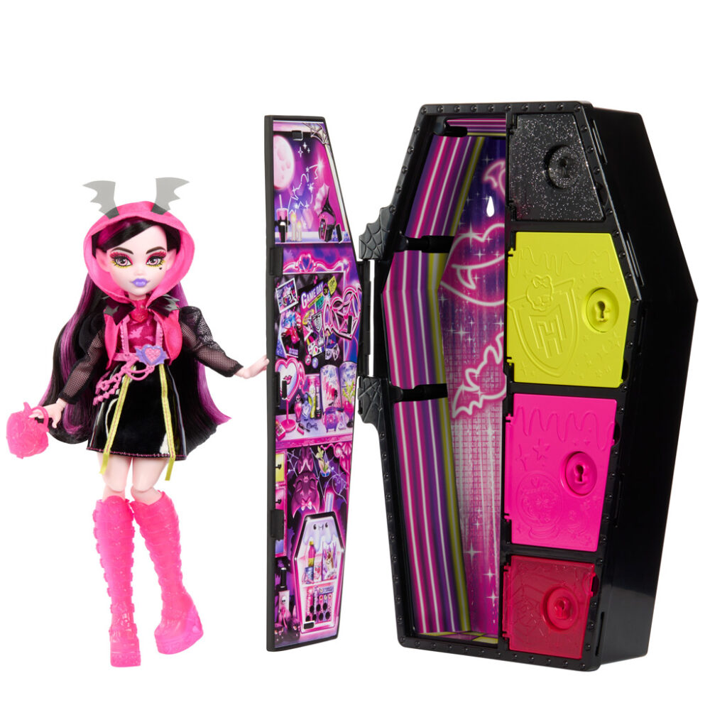 Monster High Draculaura Lutka Skulltimate Secrets Neon Frights HNF78