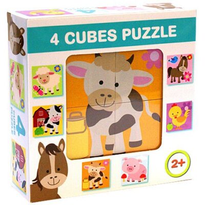 Domaće životinje Kocke Puzzle 4 Kom