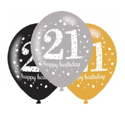 Happy Birthday 21. Baloni 6 kom 39068